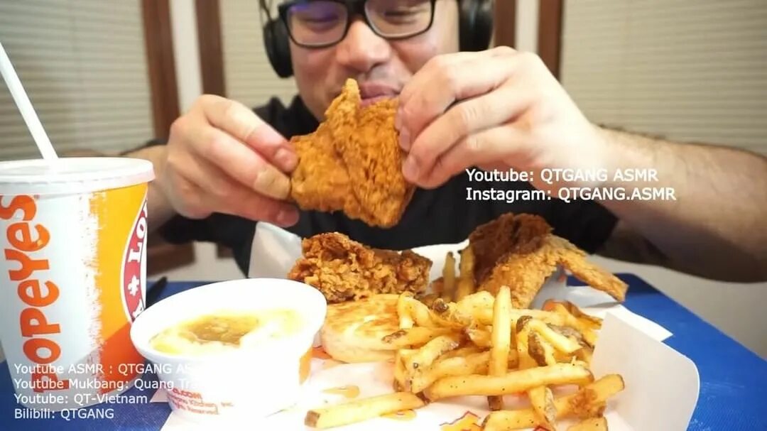 QTGANG ASMR Ð² Instagram: "Popeyes fried chicken! 