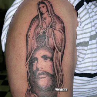 Jesus and virgin mary tattoo