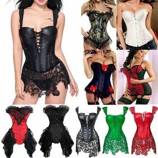 Plus Size Steampunk Costumes Corset Bustier Top Lace Up Sexy