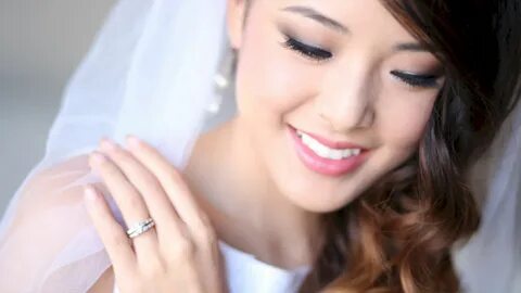 Asian girl takes off makeup wedding night