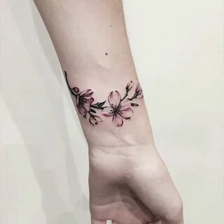 By #serge_tattooer #cherryblossom #wristtattoo #flower #flor