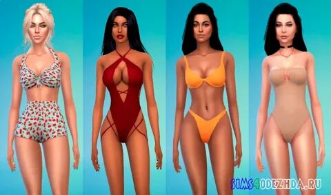 Скачать Огромный набор женских купальников для Симс 4 #1 - sims4odezhda