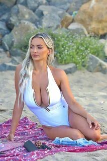 Celebrity Swimsuit - Lindsey Pelas in Swimsuit at a Beach in