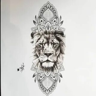 ♡ ; Pinterest : @ XOkikiiii Mandala lion tattoo, Lion tattoo