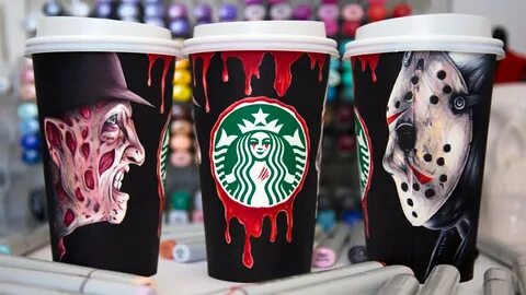 Starbucks Coffee Cup Art - Halloween Edition - YouTube