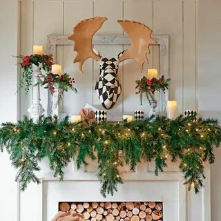 6' Cascading Christmas Garland Grandin Road Christmas mantel