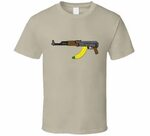 Banana Clip AK47 funny mash rifle machine guns NRA fan t shi