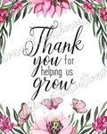 Thank You for Helping Me Grow - Teacher Appreciation Print -