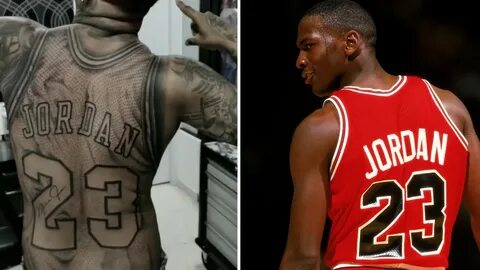 Michael Jordan jersey tattoo covers Venezuelan man's back (p