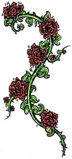 This is very close to the idea of a rose and vine tattoo I w