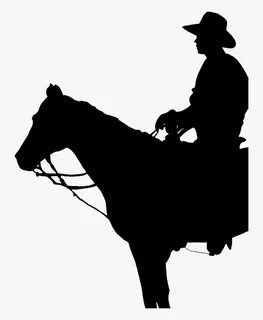 Transparent Cowgirl Silhouette Png - Cowboy On Horse Silhoue
