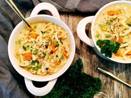 One Pot Creamy Chicken Noodle Soup - A Hint of Wine