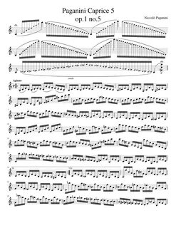 Paganini Caprice No.5 Sheet music for Violin (Solo) Musescor