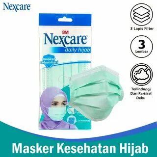 Jual Nexcare 3M Masker Kesehatan Kerudung 3 Ply Headloop 3 P