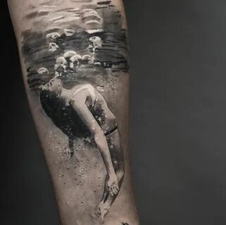 Girl in Water tattoo by Konstantin Koveza Water tattoo, Girl