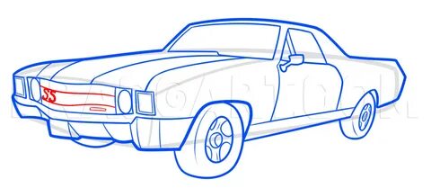 How to Draw an El Camino, Coloring Page, Trace Drawing