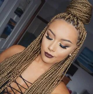 Honey box braids Cabelo com trança, Trancas de cabelo afro, 