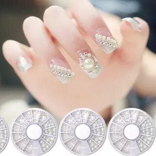 Vopregezi 1Box Round Nail Decoration Pearl Nail Art Rhinesto