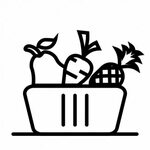 Fruit bag, fruit basket, fruits, healthy food, veggies icon 
