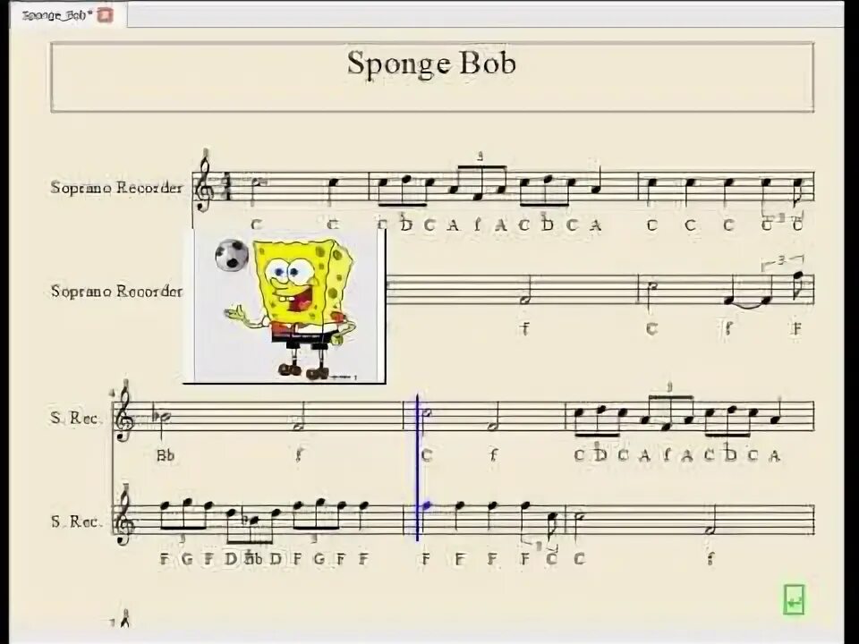 Sponge Bob Square PantsTheme song on recorder - Best ever! F