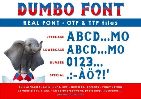 Dumbo font otf to in... sold by Partyummy Marketplace trends
