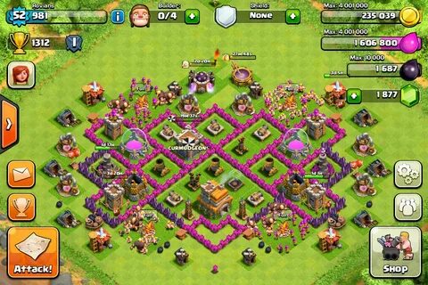 Clash Of Clans Town Hall Level 7 Defence Base Design 5 Thats