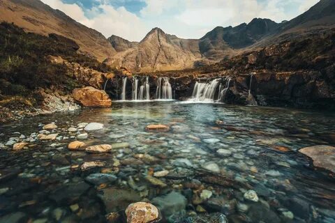 Фото Шотландия сказочные бассейны водопад - бесплатные карти