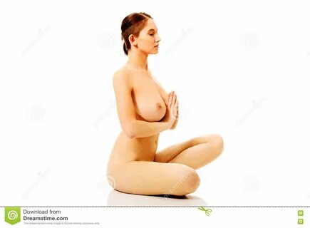 Naked Woman Sitting in Yoga Pose Stock Photo - Image of cauc
