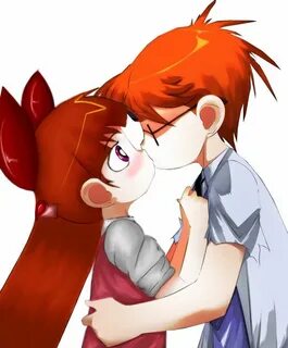 Dexter and Blossom kissing