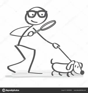 Searching concept vector illustration with stickfigure and d
