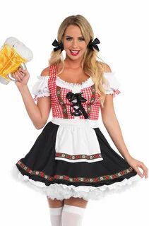 Details about Deluxe Ladies Oktoberfest Costume Red Bavarian