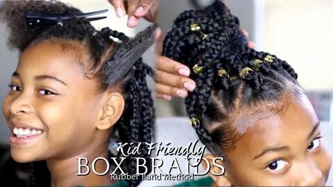 NATURAL HAIR HOW TO: BOX BRAIDS "RUBBER BAND METHOD" KIDS HA