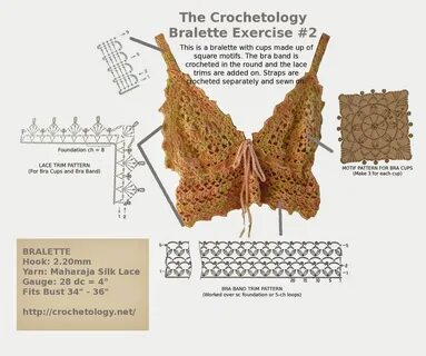 Crochet bralette, Bralette pattern, Crochet bra pattern