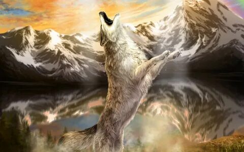 howling wolf wallpaper