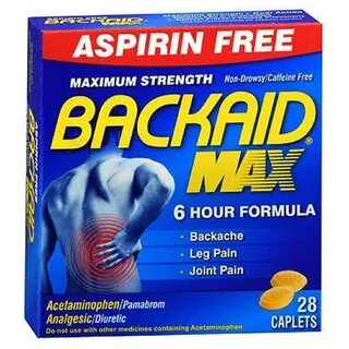 Backaid Maximum Strength Back Relief Pills 28 tabs by Backai