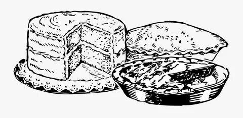 Clipart - Dessert Images Black And White , Free Transparent 