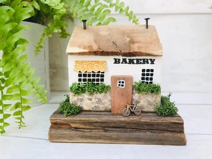 Wooden House Art * Bakery * Wooden Shop * Farmhouse Decor * 