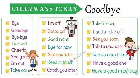 23 Ways to Say "Goodbye" in English Goodbye Synonyms