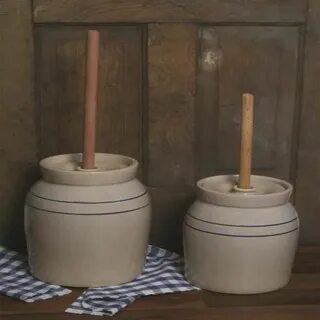 Hand-Turned Pottery Butter Churn Churning butter, Antique bu