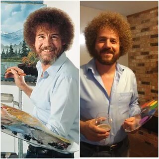 My dad dressed as Bob Ross for Halloween - Imgur