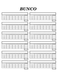 Blank Bunco Score Sheet Bunco score sheets, Bunco, Scores