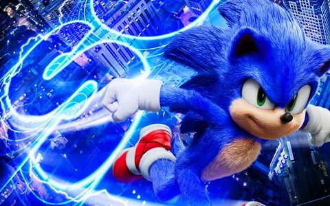 Скачать обои Sonic, lightings, Sonic The Hedgehog, 2020 movi