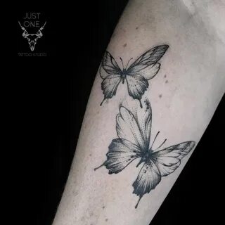 Butterfly tattoo on forearm blackwork by Toma Tmina - Butter