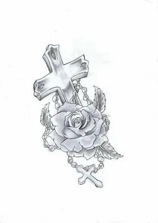 Cross-rose tattoo by Ryice on DeviantArt Rose tattoo design,