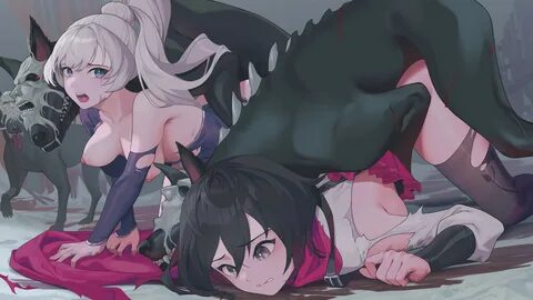 wangxiii, grimm, ruby rose, weiss schnee, rwby, commentary request, highres...