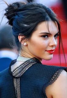 Kendall Jenner Casual Straight Updo Hairstyle - Black