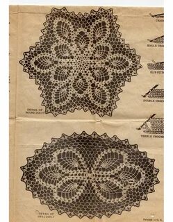 Crochet Pineapple Doily Pattern, Round Oval, No 7315 Doily p