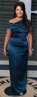 Monica Lewinsky attends Vanity Fair Oscars party in a blue d