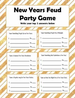 New Years Eve Family Feud Party Game Free Printable New year's eve activities, N