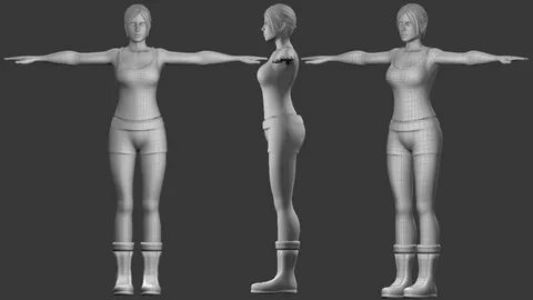 Девушка в 3D модель : Oqi